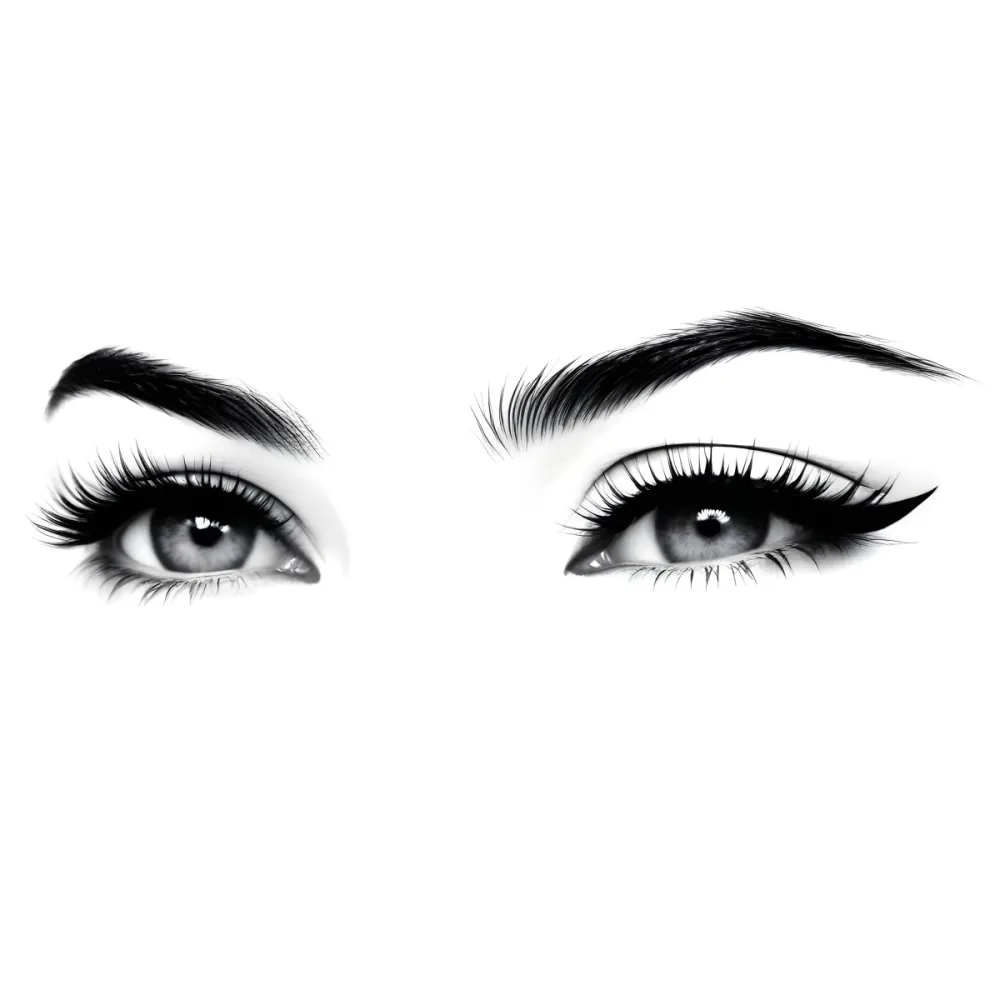 A Pair Of Eyes One Open And One Closed With Long Eyelashes And Defined Eyebrows In A Minimalist Style Isolated On A White Background 18 Cf18