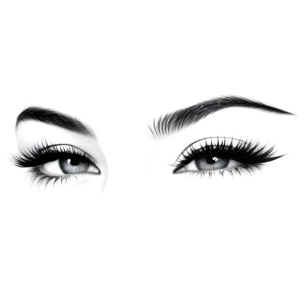 A Pair Of Eyes One Open And One Closed With Long Eyelashes And Defined Eyebrows In A Minimalist Style Isolated On A White Background 19 779a