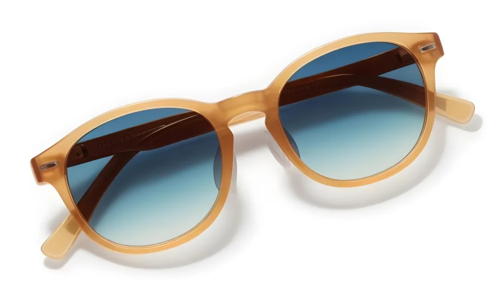 A Pair Of Sunglasses With A Blue Frame And Blue Gradient Lenses The Background Is Plain White 14 F6a9