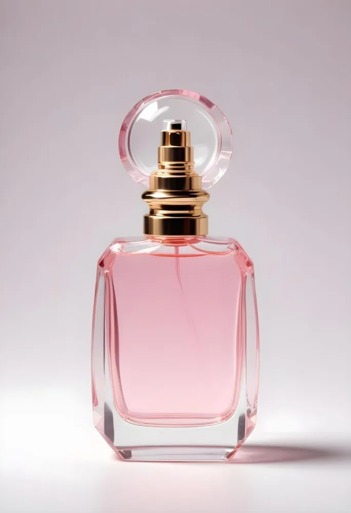 A Perfume Bottle With A Transparent Cap And A Transparent Body Containing A Pink Liquid Isolated On A White Background 3 2f21
