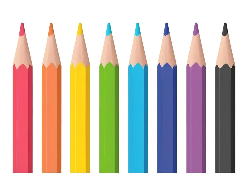 A Row Of Colored Pencils With Different Colors Arranged In A Line With A White Background Simple And Clean 27 57f5 8bbf