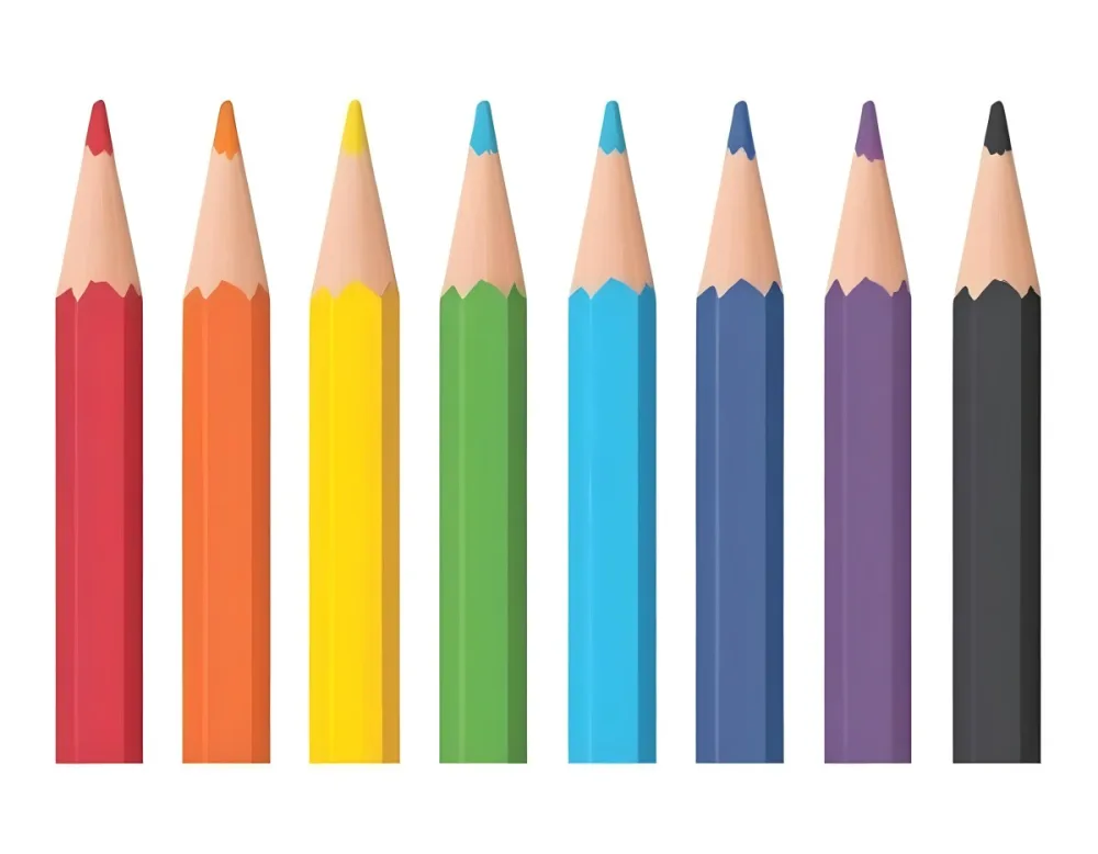 A Row Of Colored Pencils