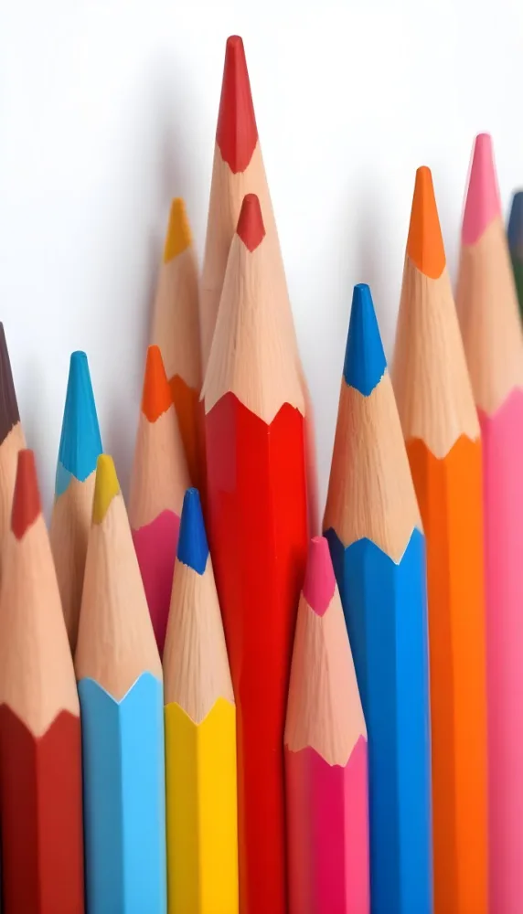 A Row Of Colored Pencils With Different Colors Red Yellow Blue Orange Pink On A Squared Paper Background 18 0953 2ba3