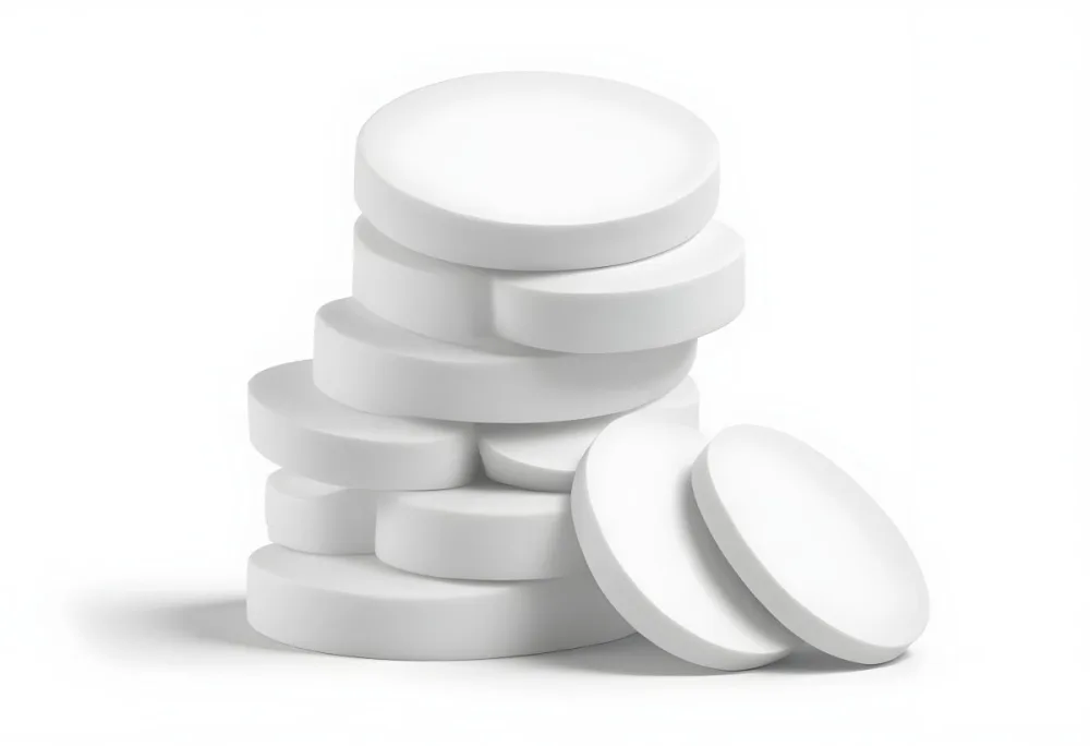 A Stack Of White Cotton Pads Round Shape Smooth Texture Soft Material Clean Appearance Against A Bright White Background Simple Composition Minimalist Aesthetic 22 143f
