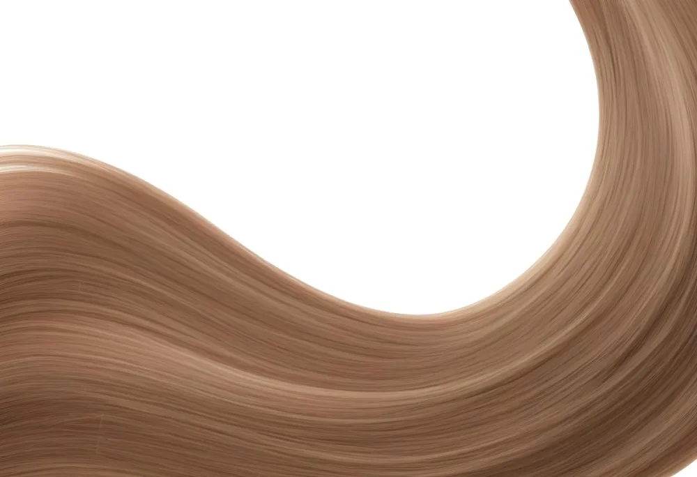 A Strand Of Light Brown Hair Flowing In A Gentle Curve The Background Is Plain White 30 Fc2e