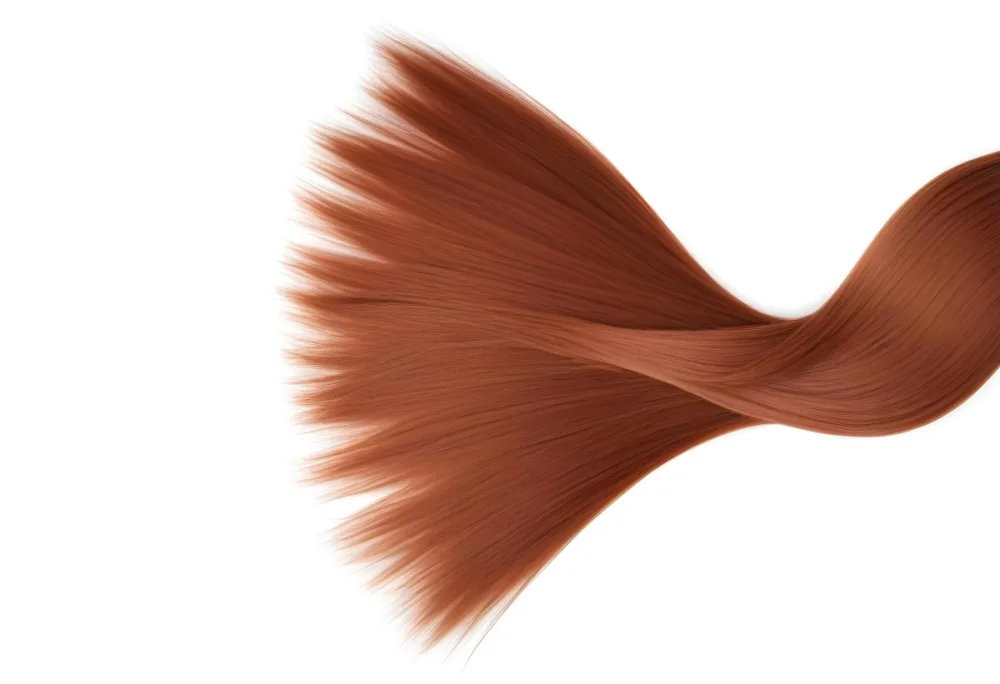 A Strand Of Long Straight Auburn Hair With A Smooth Texture And Slight Shine Against A Plain White Background 29 1bbd