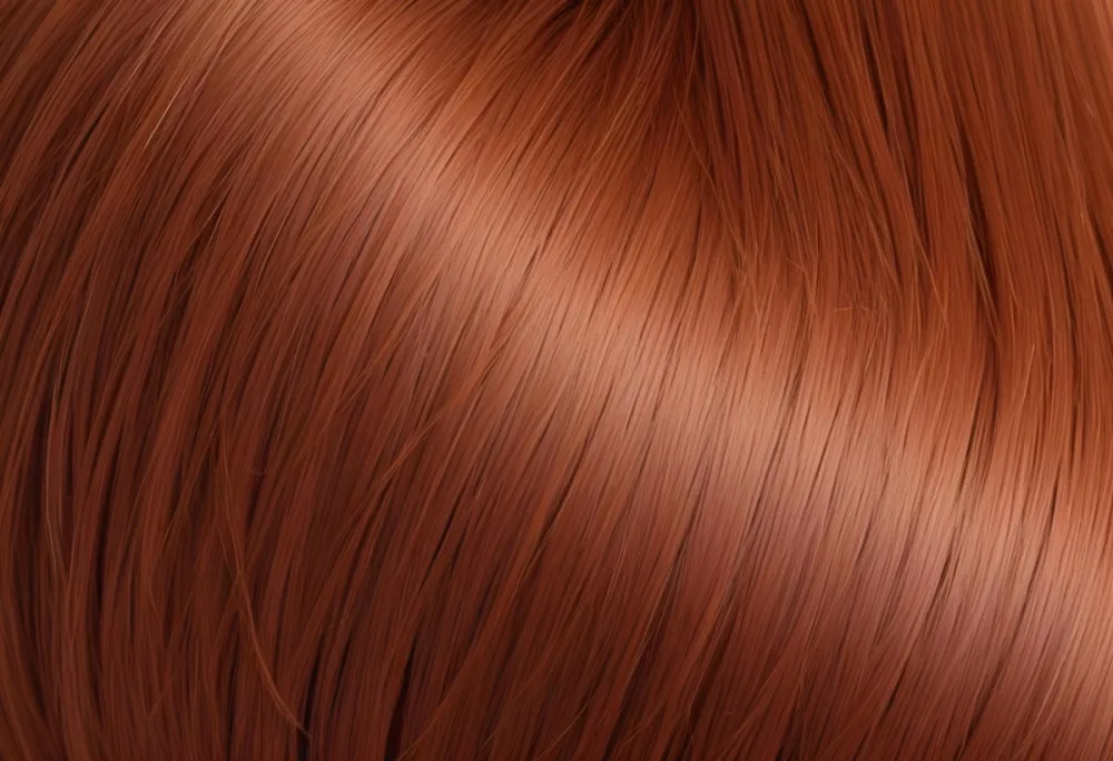A Strand Of Long Straight Auburn Hair With A Smooth Texture And Slight Shine Against A Plain White Background 9