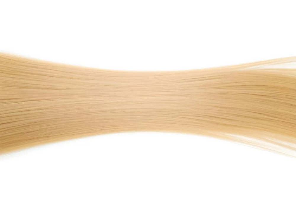A Strand Of Long Straight Blonde Hair With A Golden Hue Evenly Distributed Across The Frame Against A Plain White Background 8 E2fb