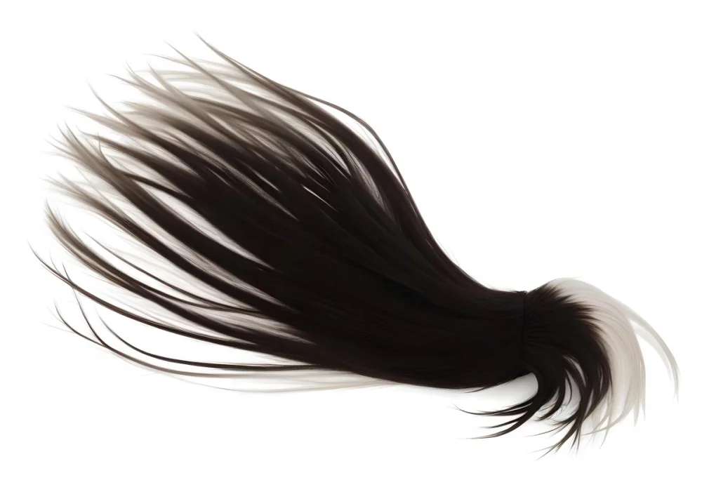 A Strand Of Long White Hair With Individual Strands Fanning Out Against A Stark White Background 28 5e0f