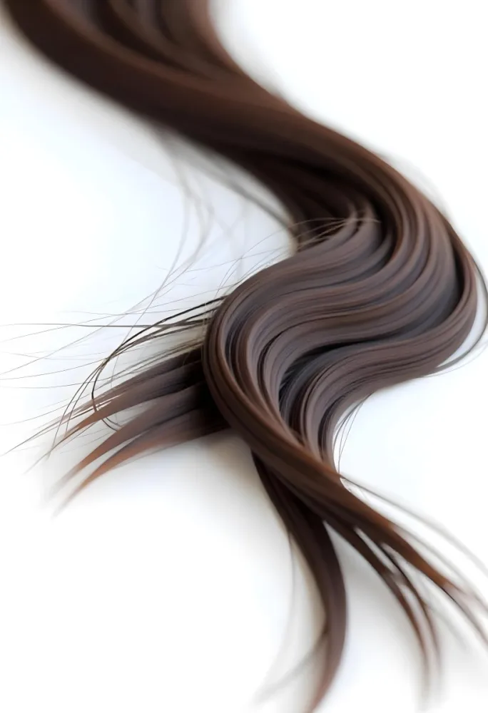 A Strand Of Wavy Dark Brown Hair With Subtle Highlights Against A Clean White Background Showcasing Its Texture And Color Variations 52 Bfe5
