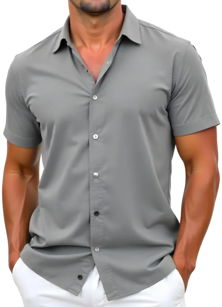 A Tanned Skin Man 40 Years Old With A White Short Sleeve Shirt In A White Background 35 8971