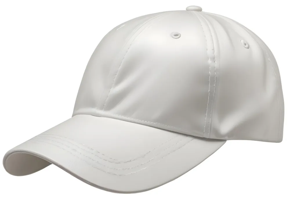A White Baseball Cap With A Curved Brim Six Panels And An Adjustable Strap Isolated On A White Background 20 126c