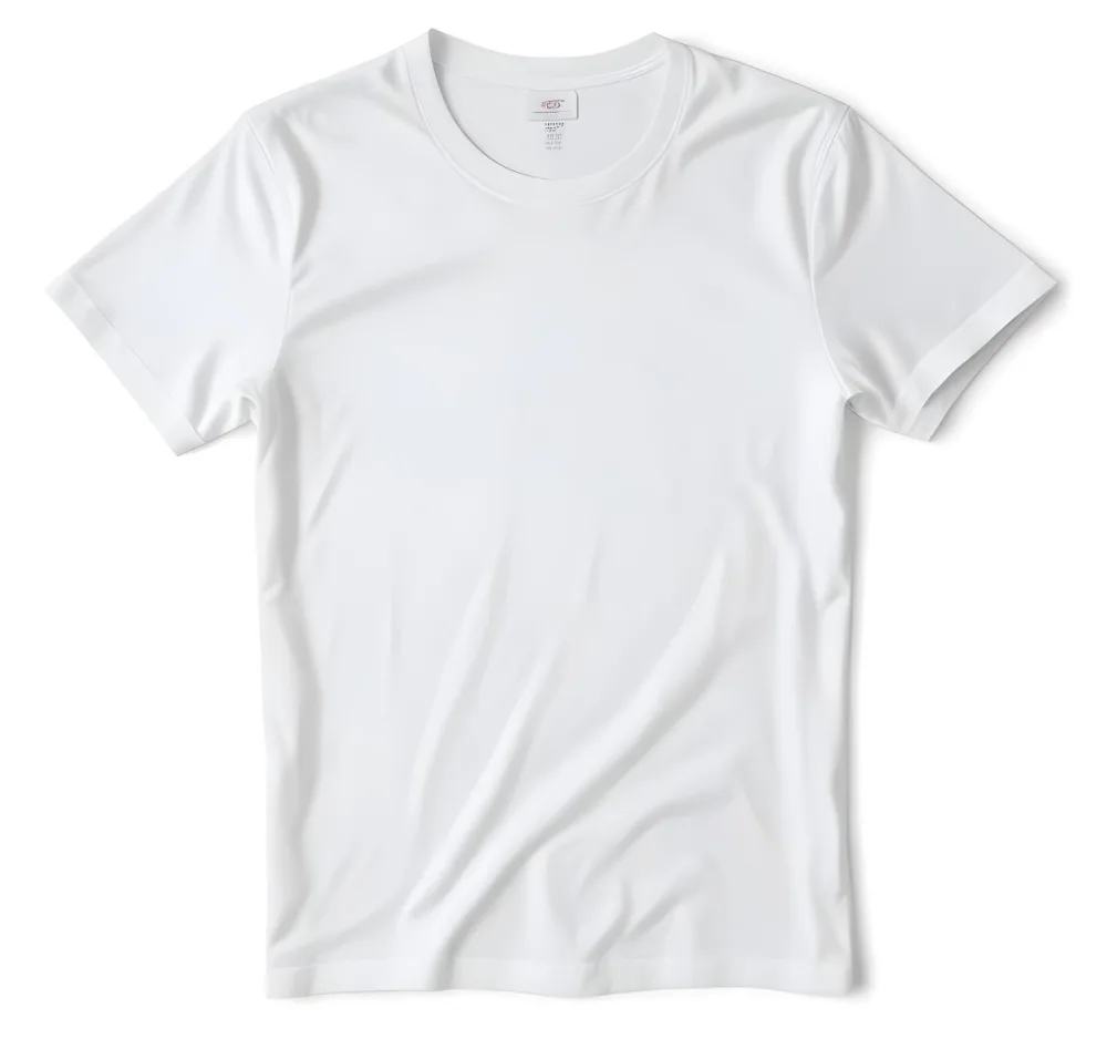 A White Cotton T Shirt With Short Sleeves And A Round Neck The T Shirt Is Folded And Wrinkled White Background 14 12f0