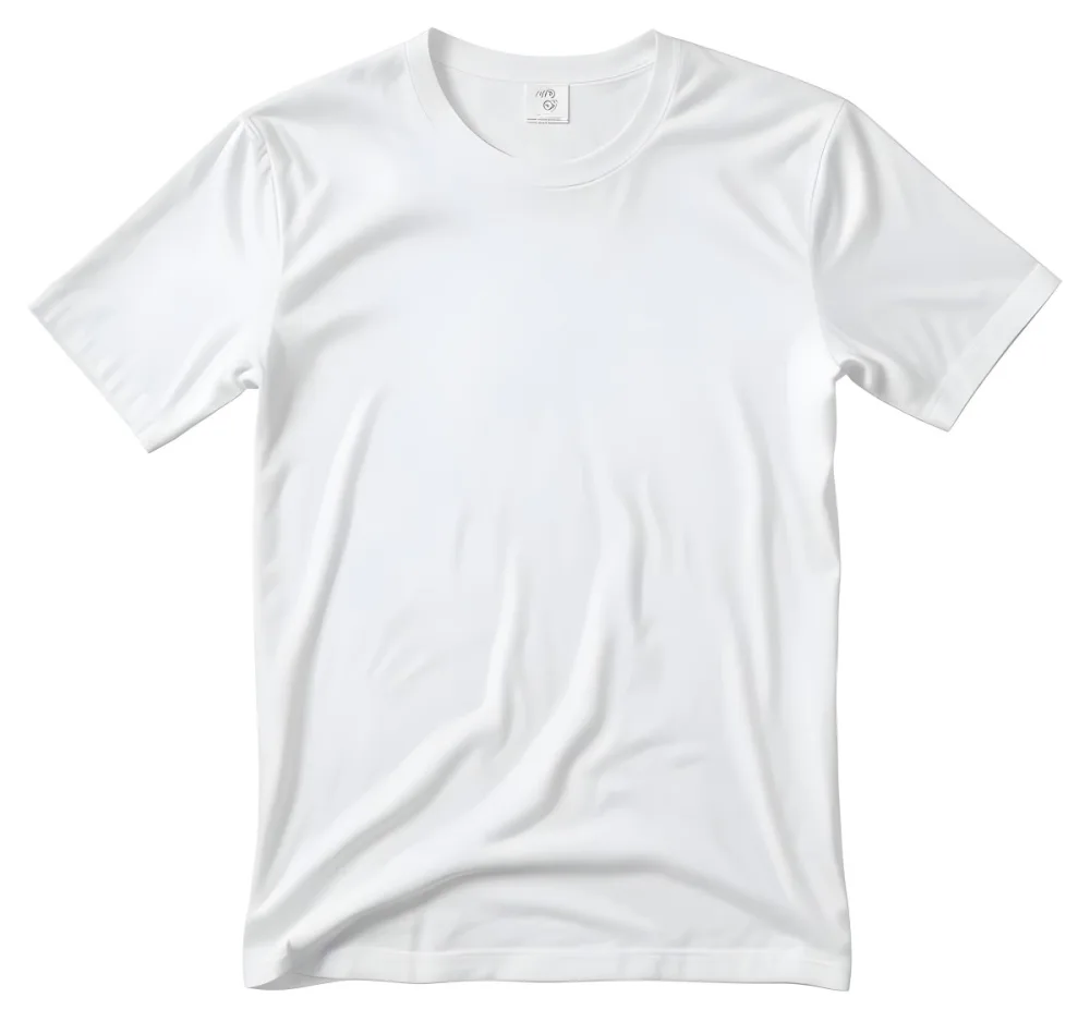 A White Cotton T Shirt With Short Sleeves And A Round Neck The T Shirt Is Folded And Wrinkled White Background 2 4db3