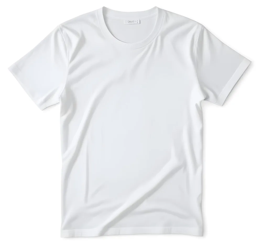 A White Cotton T Shirt With Short Sleeves And A Round Neck The T Shirt Is Folded And Wrinkled White Background 7 3c96