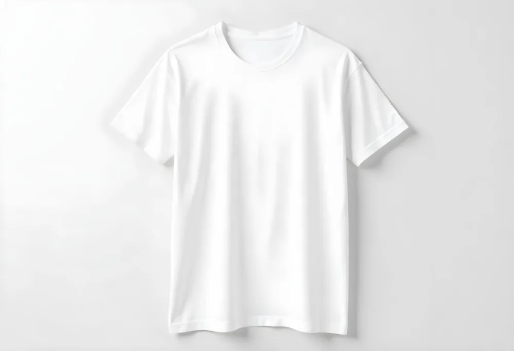 A White T Shirt With A Round Neck Short Sleeves And A Straight Hem In A Studio With A White Background 10 F7d5