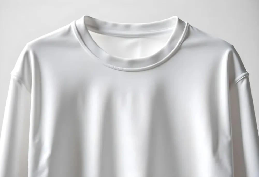 A White T Shirt With A Round Neck Short Sleeves And A Straight Hem In A Studio With A White Background 3 060a