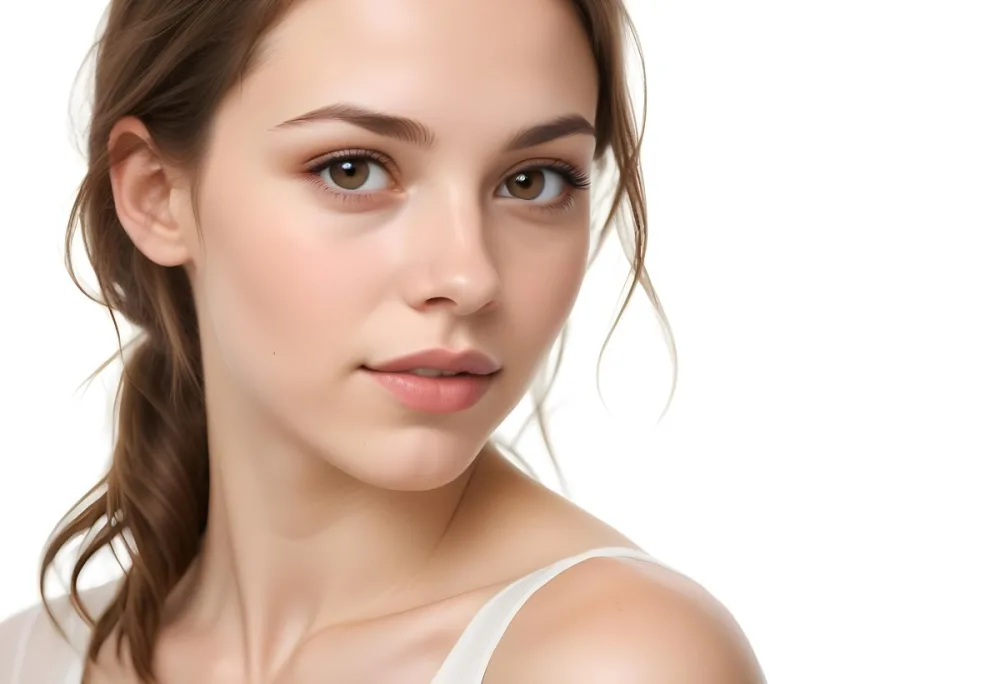 A White Woman 25 Years Old Light Skin Brown Hair White Background 3 874f