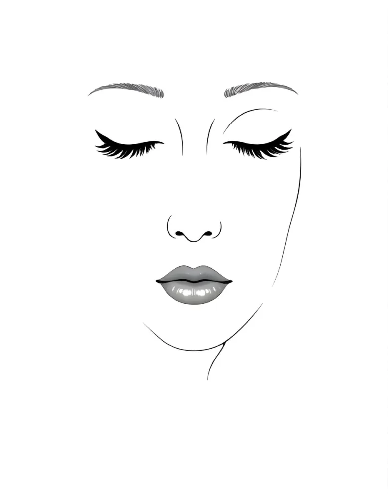 A White Woman 25 Years Old With Closed Eyes Dark Skin And Light Eyelashes In A White Background 57 2a33