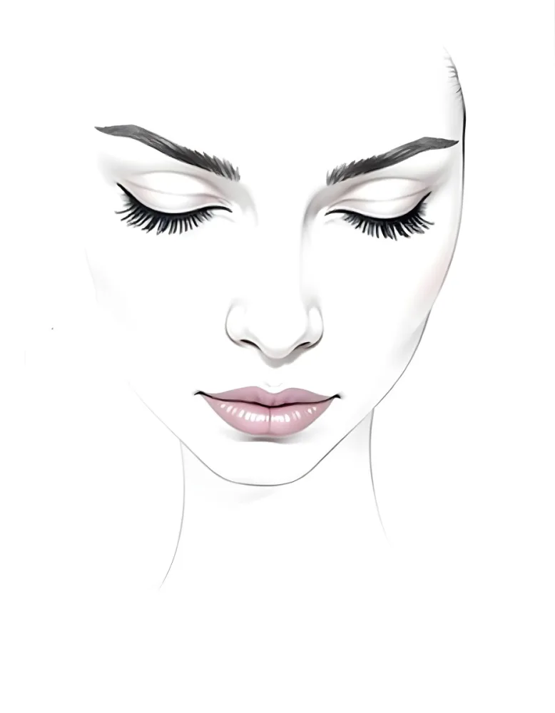 A White Woman 25 Years Old With Closed Eyes Dark Skin And Light Eyelashes In A White Background 6 Fc97