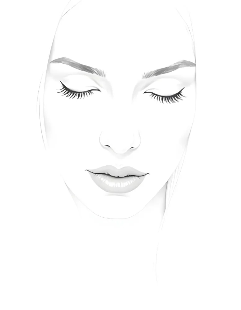 A White Woman 25 Years Old With Closed Eyes Dark Skin And Light Eyelashes In A White Background 69 82b6