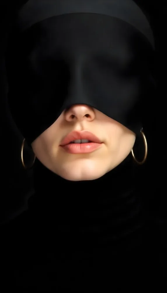 A White Woman 25 Years Old With Light Skin And Light Lips Wearing Golden Earrings Black Background 21 217c