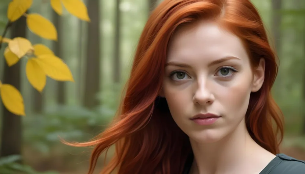 A White Woman With Red Hair 25 Years Old In A Forest 17 Cf62