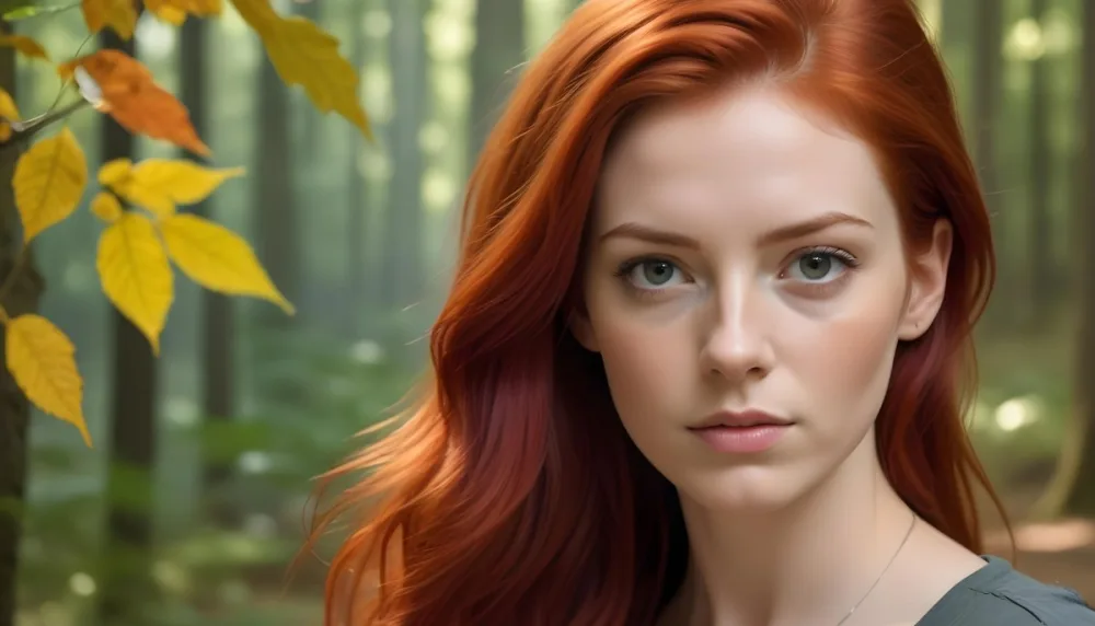 A White Woman With Red Hair 25 Years Old In A Forest 7 409e