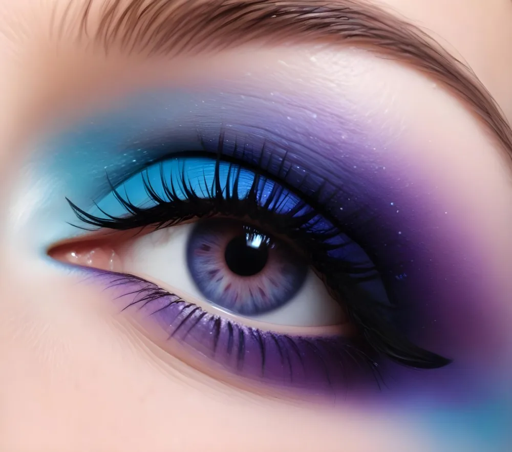 A Woman S Eye With Blue And Purple Eyeshadow 18 1ee9
