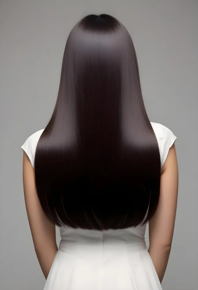 A Young Asian Woman With Long Straight Dark Brown Hair 14