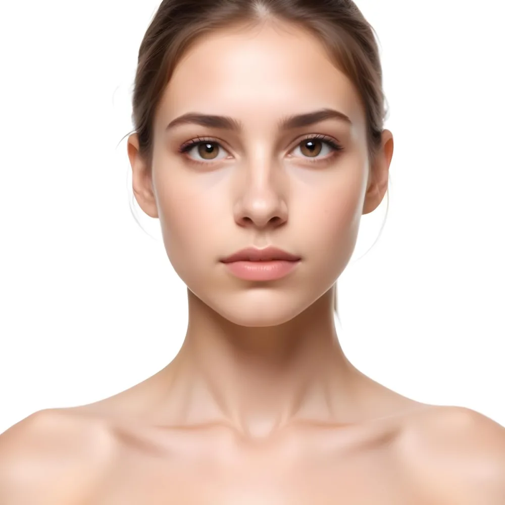 A Young Caucasian Woman With Long Brown Hair And Light Skin Wearing Minimal Makeup And Looking Directly At The Camera With A Neutral Expression 5 256a