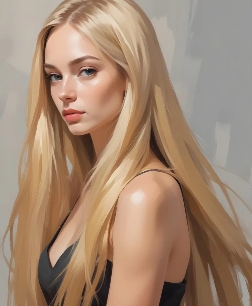A Young Caucasian Woman With Long Straight Blonde Hair 12 0928