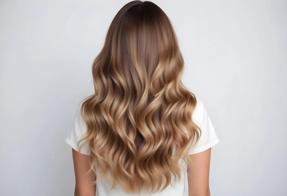 A Young Caucasian Woman With Long Wavy Blonde And Brown Ombre Hair 23 24ac