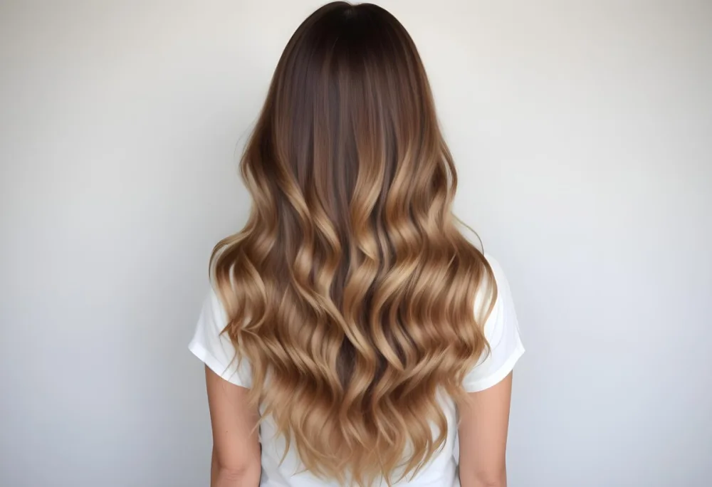 A Young Caucasian Woman With Long Wavy Blonde And Brown Ombre Hair 3 F728