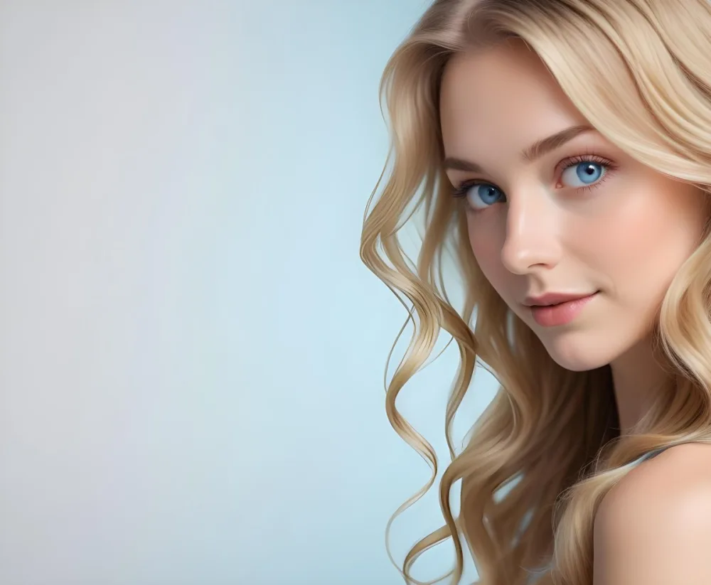 A Young Caucasian Woman With Long Wavy Blonde Hair And Blue Eyes Wearing Light Makeup And Looking Directly At The Camera With A Slight Smile 21 De09