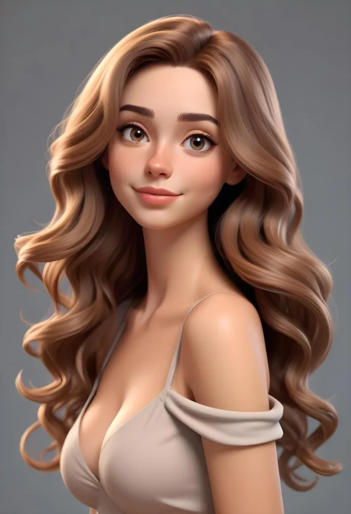 A Young Caucasian Woman With Long Wavy Light Brown Hair And Highlights She Has A Neutral Facial Expression And Is Wearing A Low Cut Top Revealing Her Shoulders 35 A050