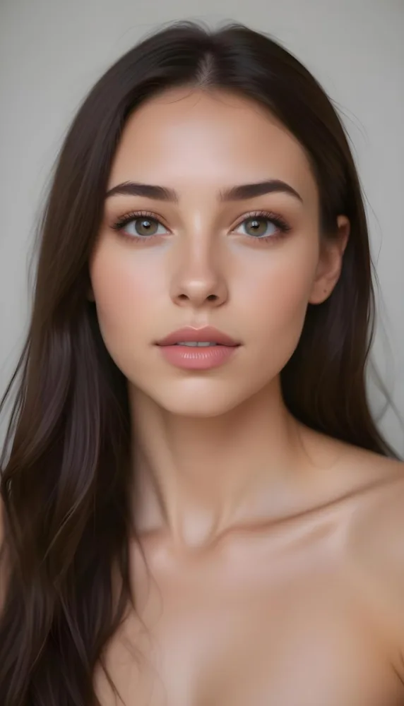 A Young Latina Woman With Curly Dark Hair Olive Skin And A Serious Expression On Her Face 12 B345