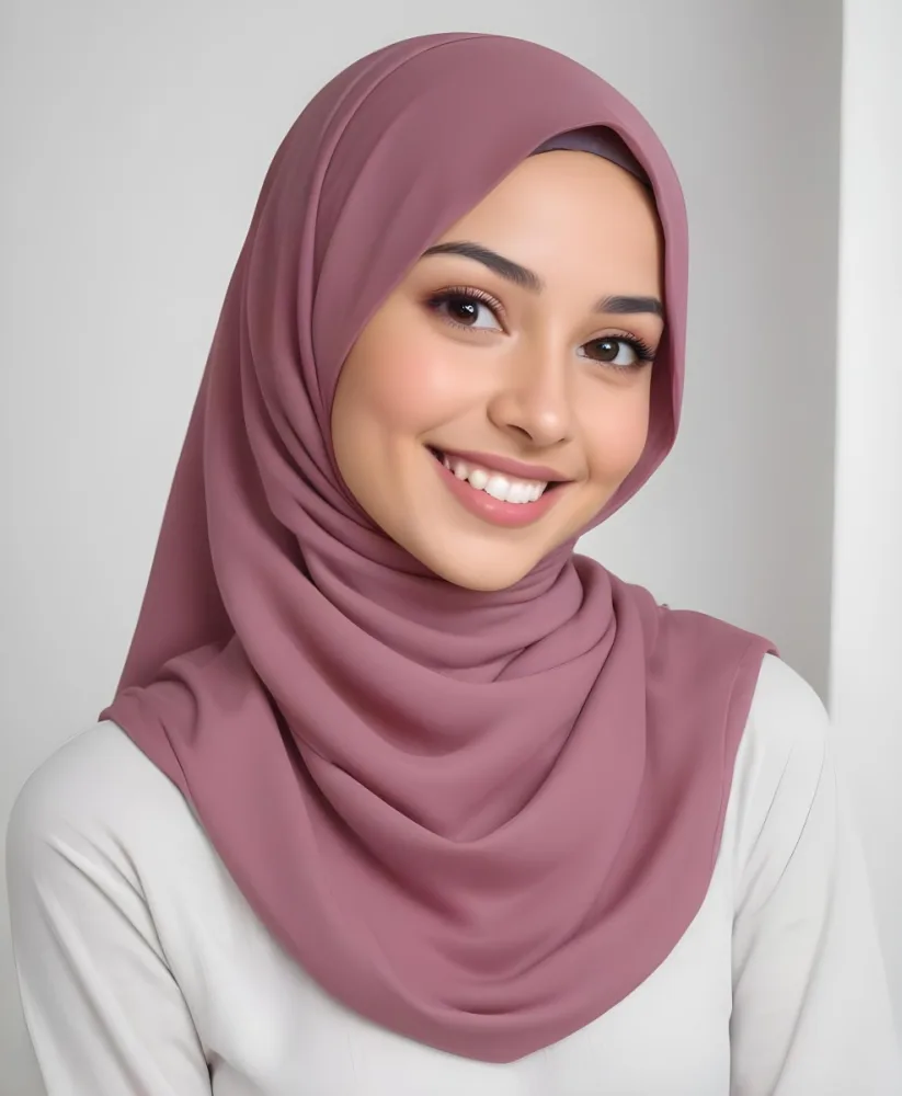 A Young Woman With Light Brown Skin Dark Brown Eyes And Long Dark Hair Wearing A Pink Hijab And Smiling At The Camera 27 24e6