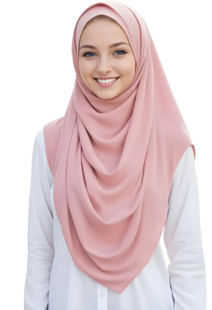 A Young Woman With Light Brown Skin Wearing A Pink Hijab And Smiling At The Camera 10 2ba2