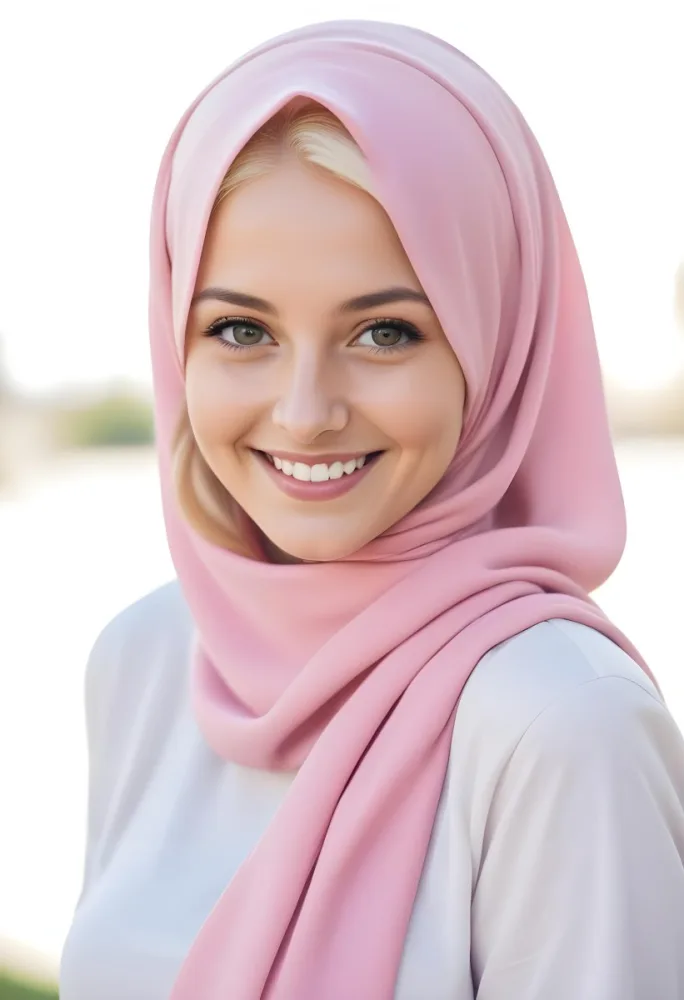 A Young Woman With Light Brown Skin Wearing A Pink Hijab And Smiling At The Camera 2 A472