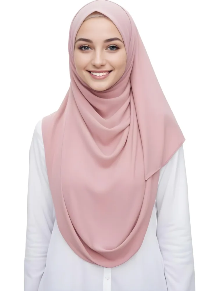 A Young Woman With Light Brown Skin Wearing A Pink Hijab And Smiling At The Camera 20 C747