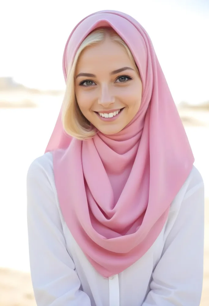 A Young Woman With Light Brown Skin Wearing A Pink Hijab And Smiling At The Camera 4 C2f0