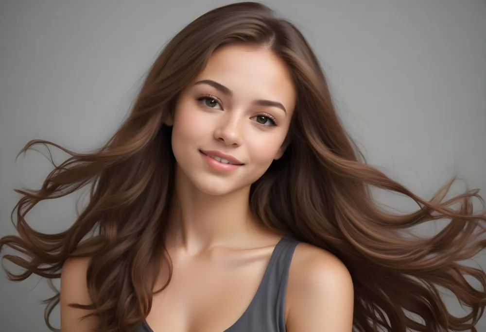 Adorable Cartoon Style A Caucasian Woman 23 Years Old Light Skin Brown Hair Gray Background 3d Render Cartoon 16 Bab0