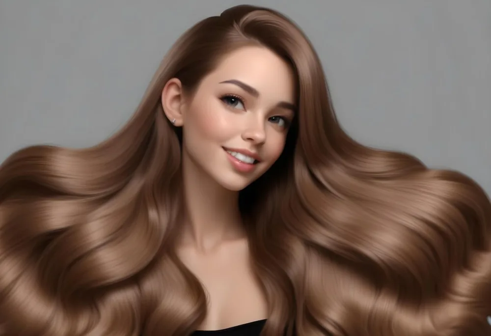 Adorable Cartoon Style A Caucasian Woman 23 Years Old Light Skin Brown Hair Gray Background 3d Render Cartoon 3 7216