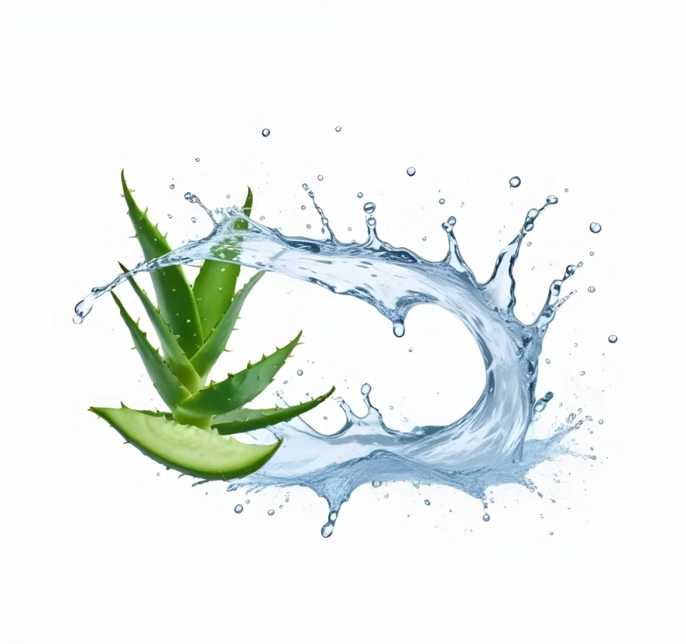 Aloe Vera Leaves And Slices With Water Splash On A White Background Showcasing Freshness And Natural Hydration 11 A4a3
