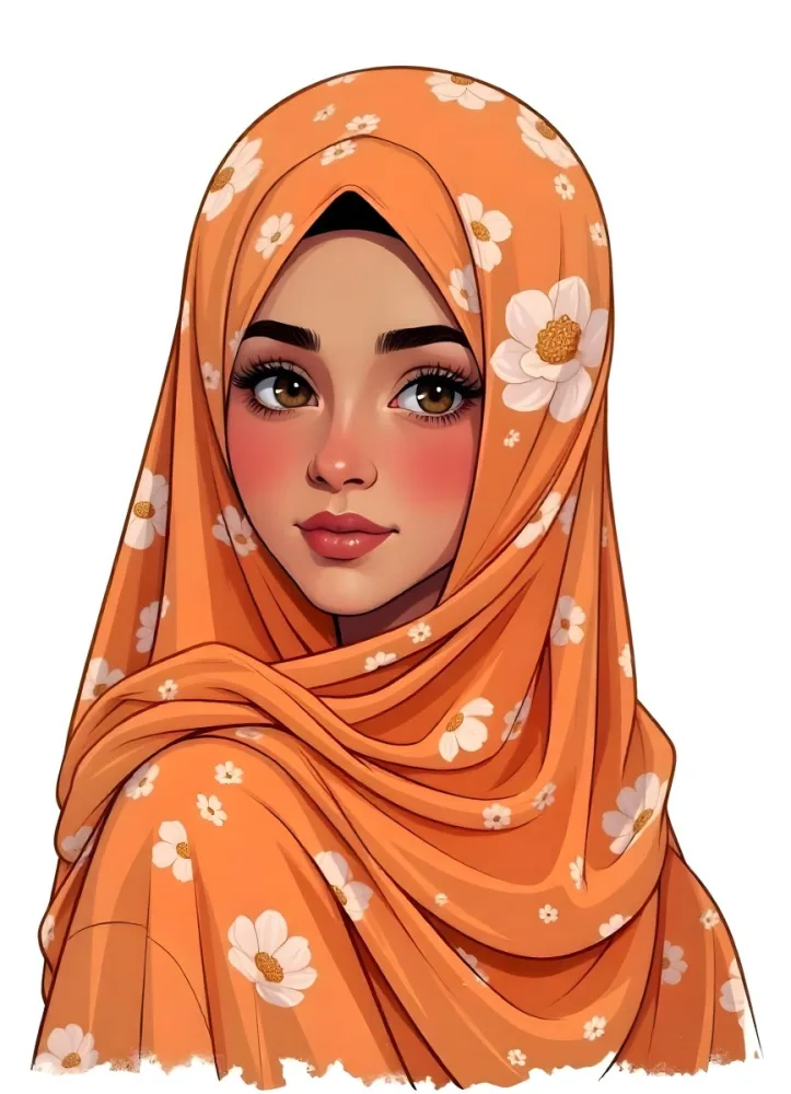 An Arab Woman Age 23 With Brown Eyes And An White Hijab With A Rose White Background 29 Cdd5