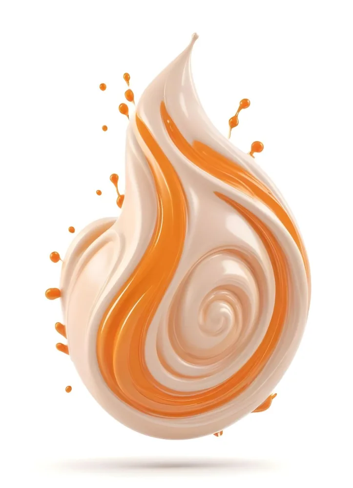 An Orange Swirl Of Creamy Substance Possibly A Cosmetic Product Or Makeup 3 7292