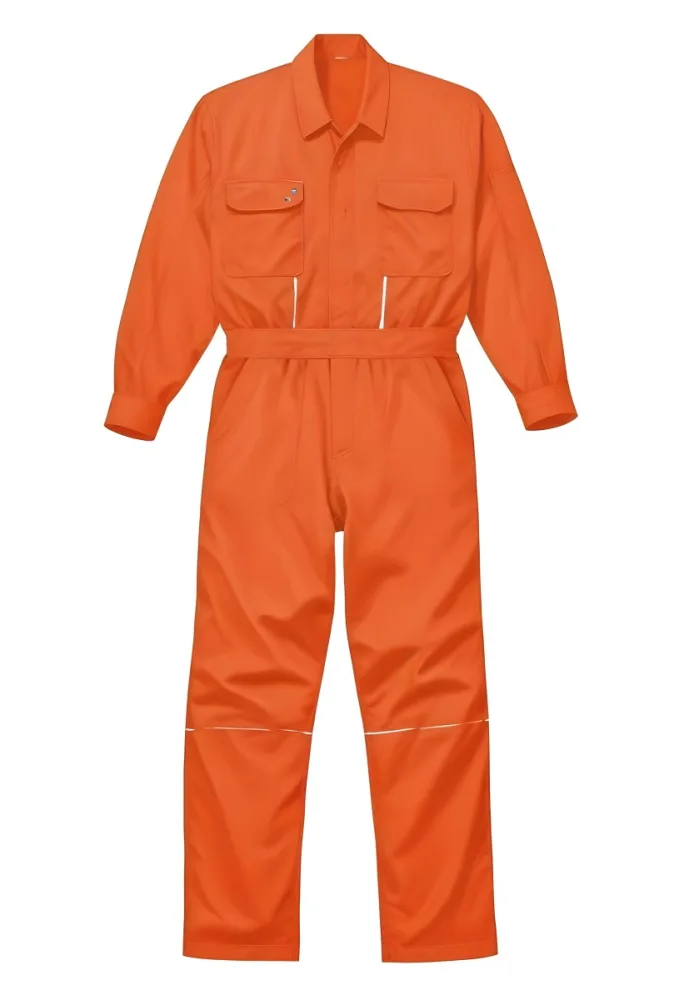 An Red Worker Overall With Long Sleeves And White Details Isolated On A White Background 14 F27d