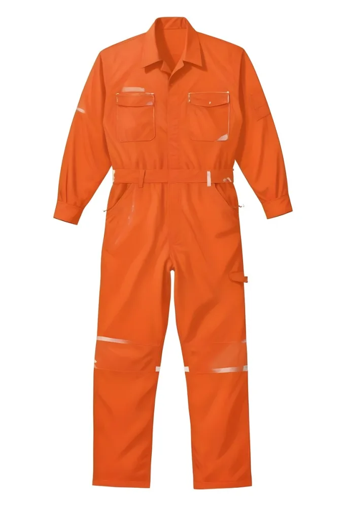 An Red Worker Overall With Long Sleeves And White Details Isolated On A White Background 27 Bf14