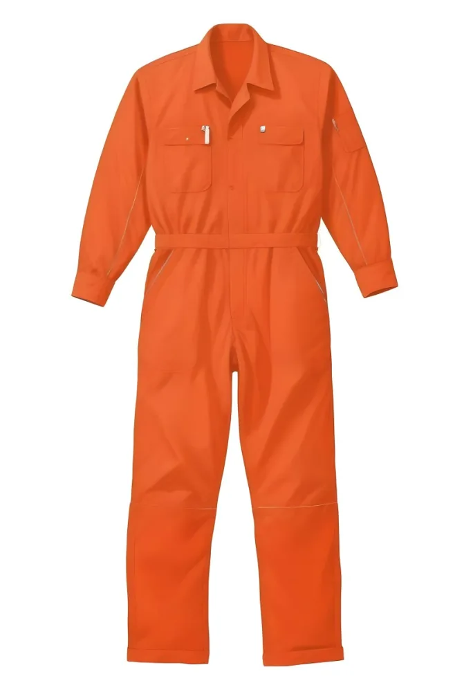 An Red Worker Overall With Long Sleeves And White Details Isolated On A White Background 9 2648